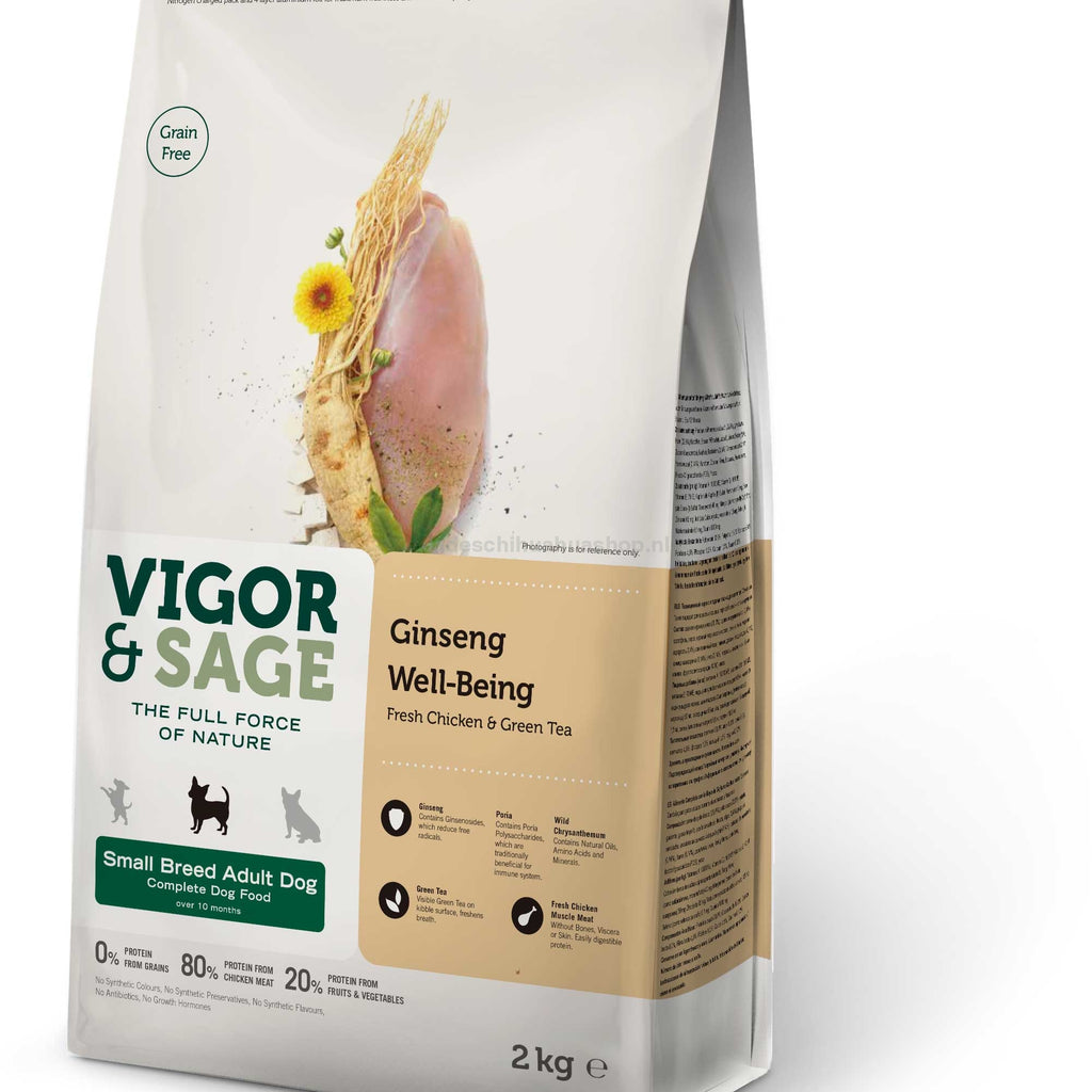 Vigor & Sage - Ginseng Well-Being Small Breed Honden
